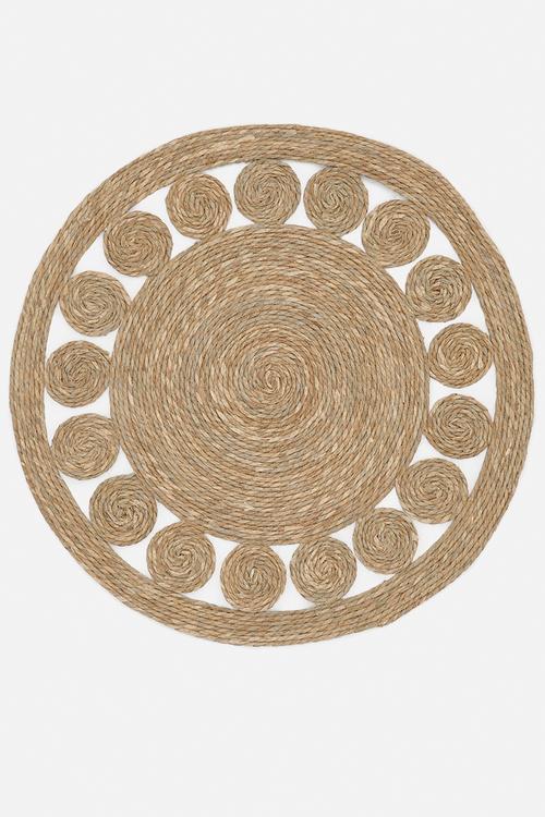 Woven straw mat - neutral
