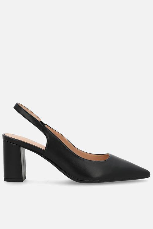 Hampton square heel - black