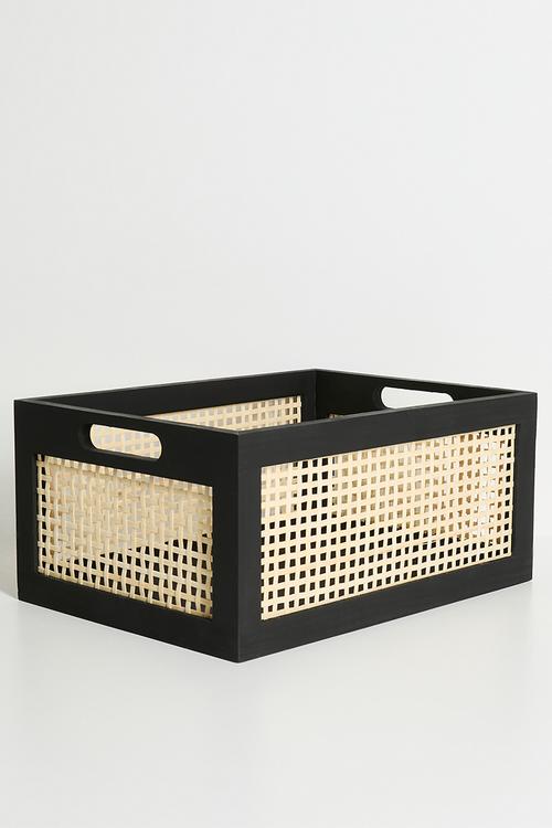Storage basket - black/natural