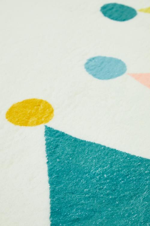 Colourful round rug - multicolour