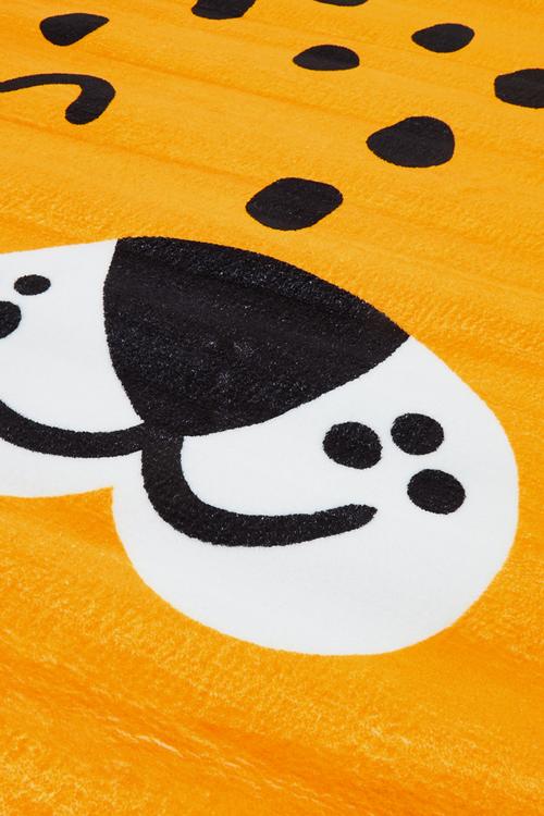 Cheetah face-shaped rug - orange