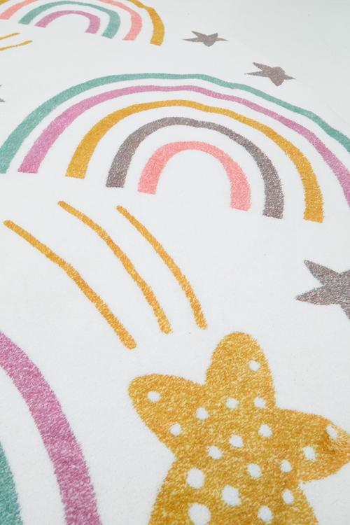 Rainbow sky aop circular rug - off white