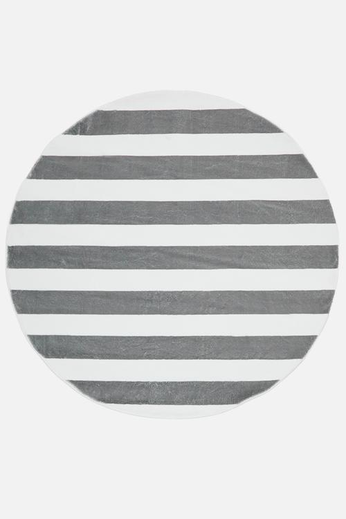 Circular rug - grey stripes