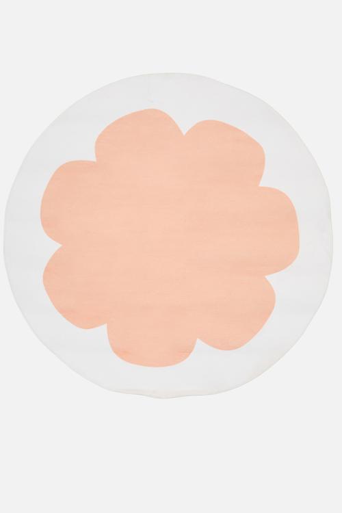 Flower placement rug - white/soft peach