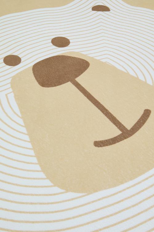 Bear round rug - neutral 