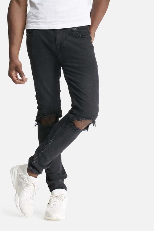 Skinny knee cut denim
