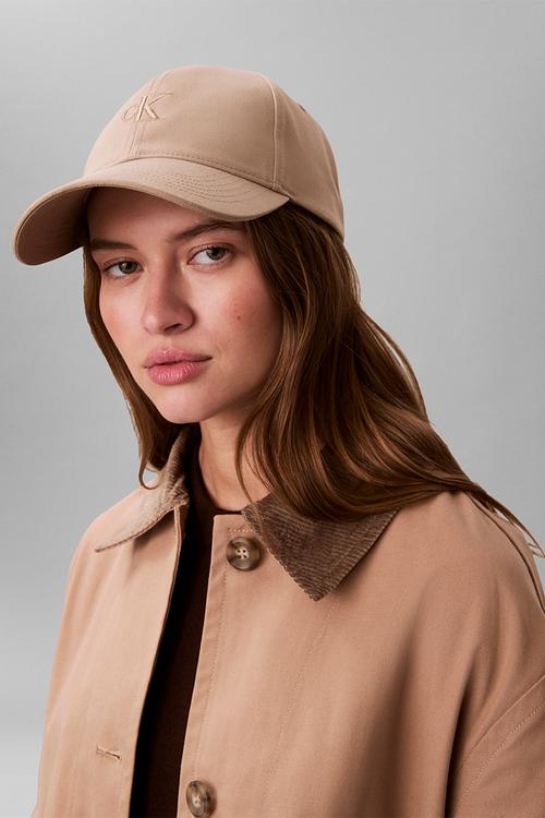 Monogram embroidery baseball cap - desert taupe