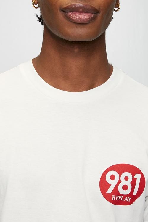 Racer Logo Cotton T-shirt - White