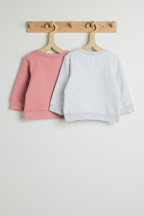 2 pack plain sweatshirt - ice/dusty pink