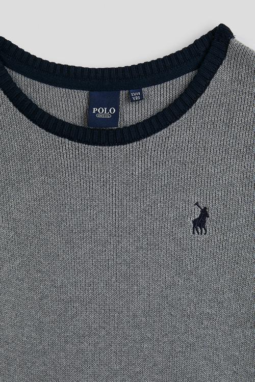 Boys trent colour blocked knit - grey
