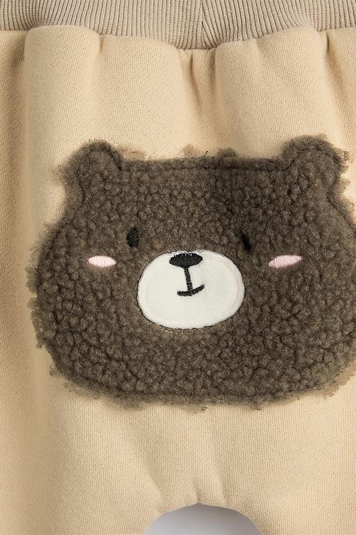 Tufted bear joggers - beige