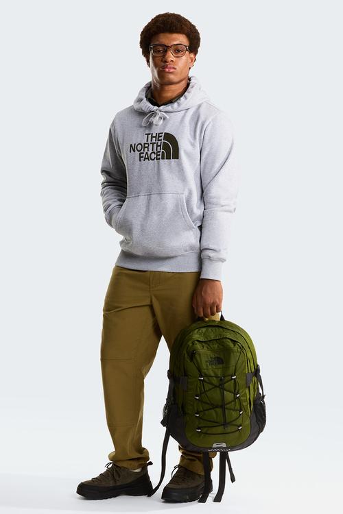 Drew Peak Regular Hoodie - Tnf Light Grey Heather-New Taupe Green