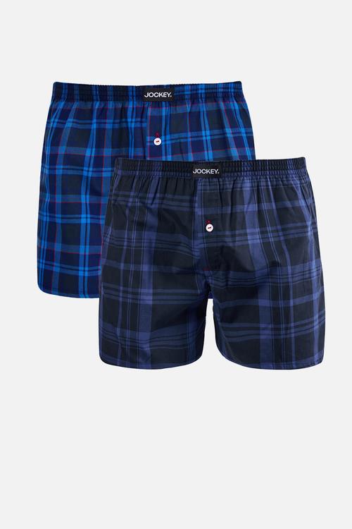 2Pk Woven Boxer - Blue Multi