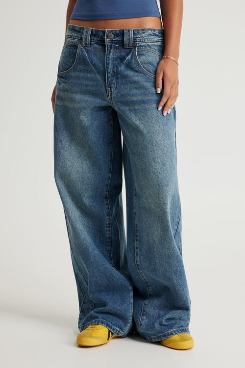 Mid Rise Baggy Jean - Club Blue