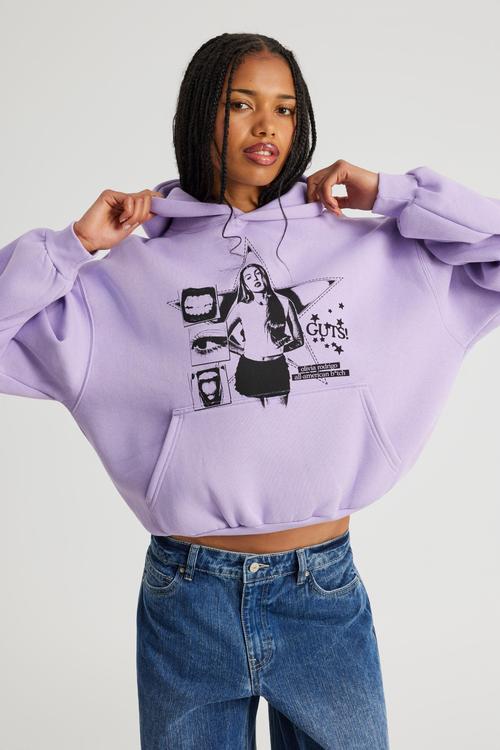 Music Merch Boxy Hoodie - Lcn Bra Light Iris/Olivia Rodrigo
