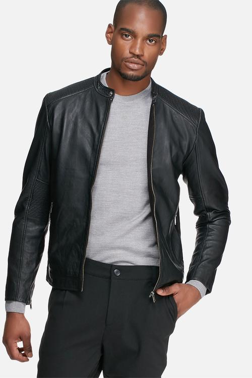Field leather jacket
