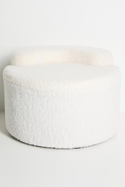 Fleece ottoman - cream