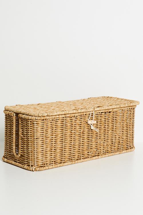 Straw plugs & cables storage basket - natural
