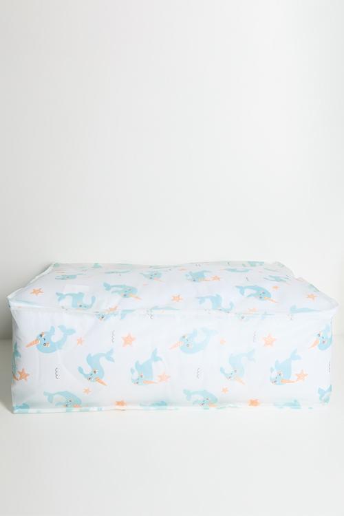 Canvas storage bag - white/whales