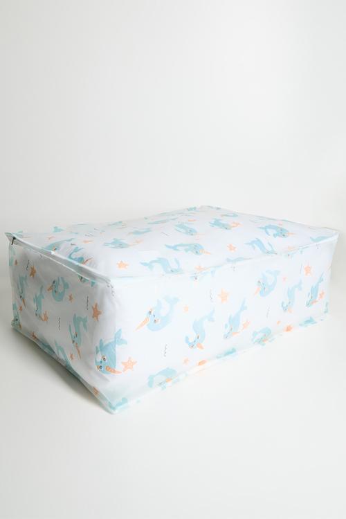 Canvas storage bag - white/whales