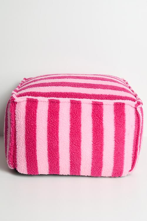 Striped pouf - pink/red