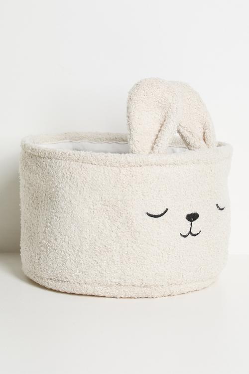 Teddy fabric bunny storage bin - oatmeal