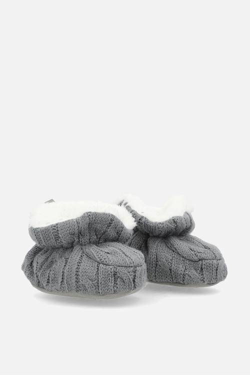 Knitted baby booties - dark grey