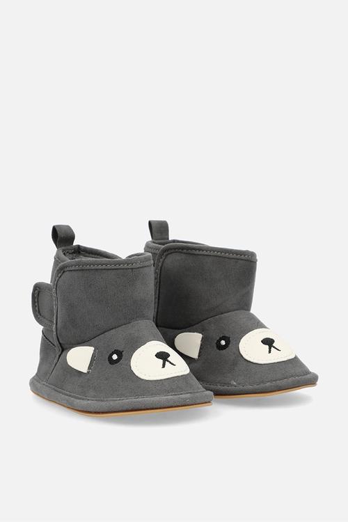 Bear slipper boots - dark grey