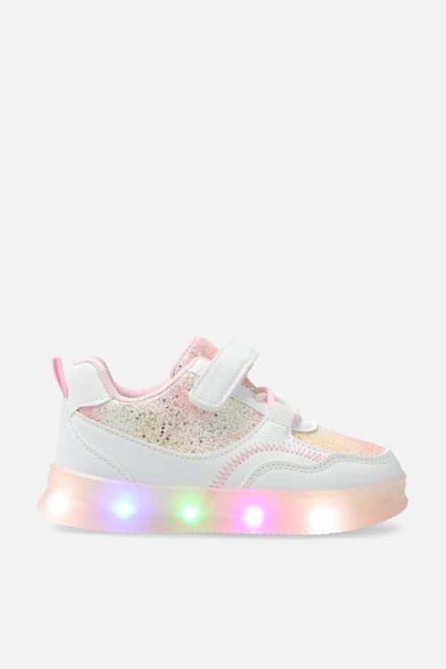 Light-up sneakers with adjustable fasteners - pink