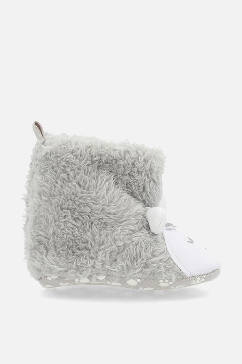 Fluffy slipper booties - grey