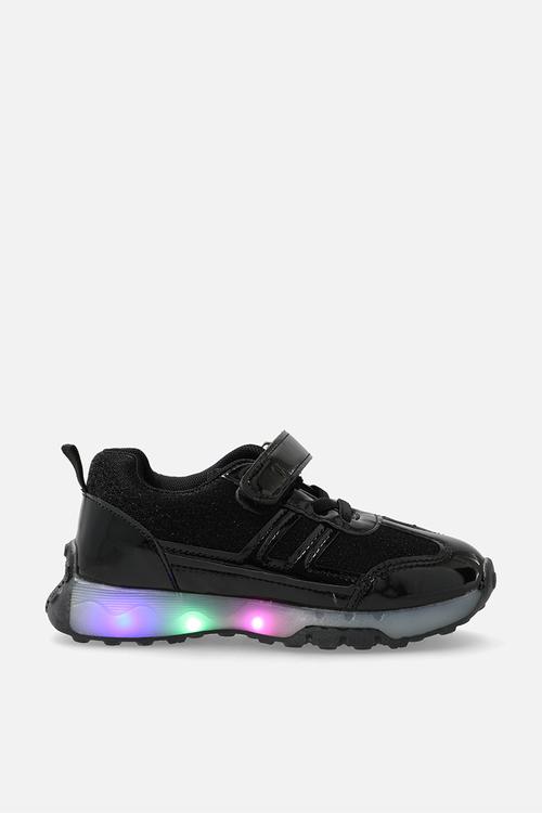 Sneakers with adjustable fasteners - black