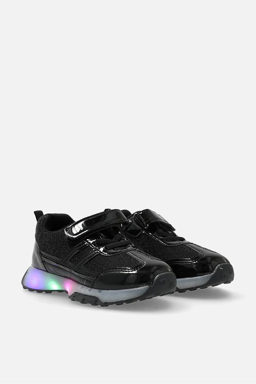 Sneakers with adjustable fasteners - black