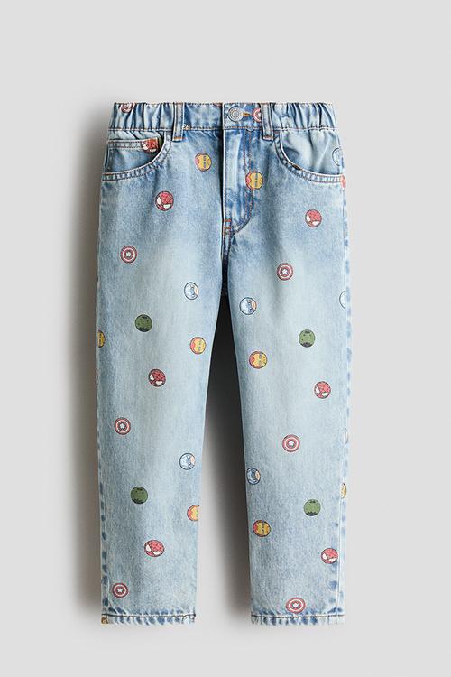 Regular fit printed  jeans - light denim blue/marvel comics