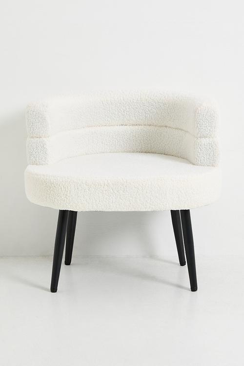 Round shoe chair - cream/black