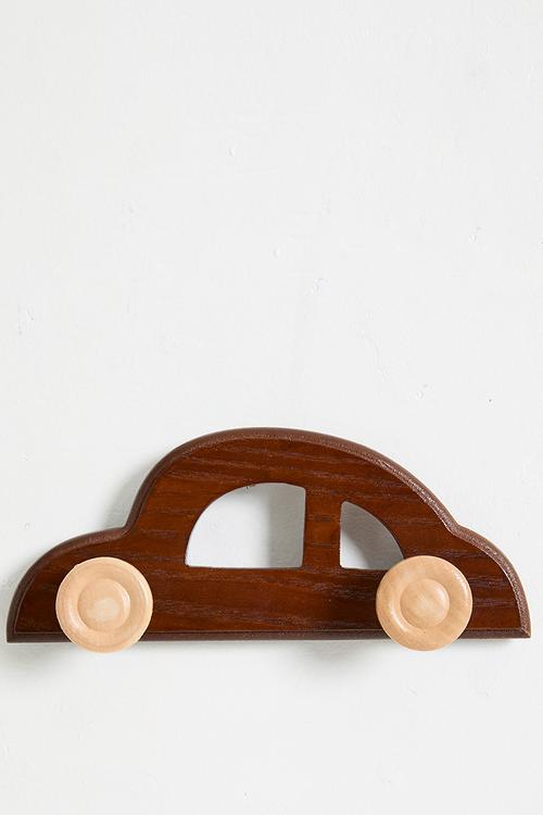 Wooden buggy car wall decor - brown