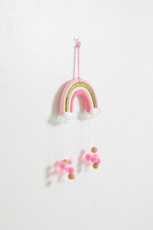 Woven rainbow wall decor - multicolour