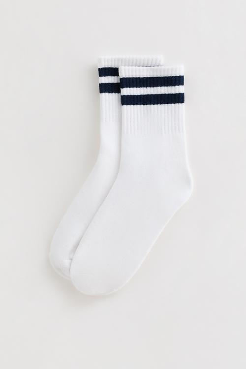 Stripe socks - navy/white