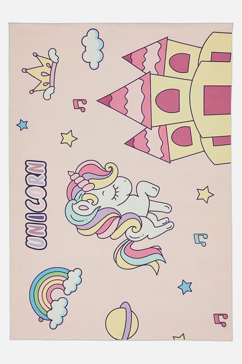 Unicorn themed rug - pink