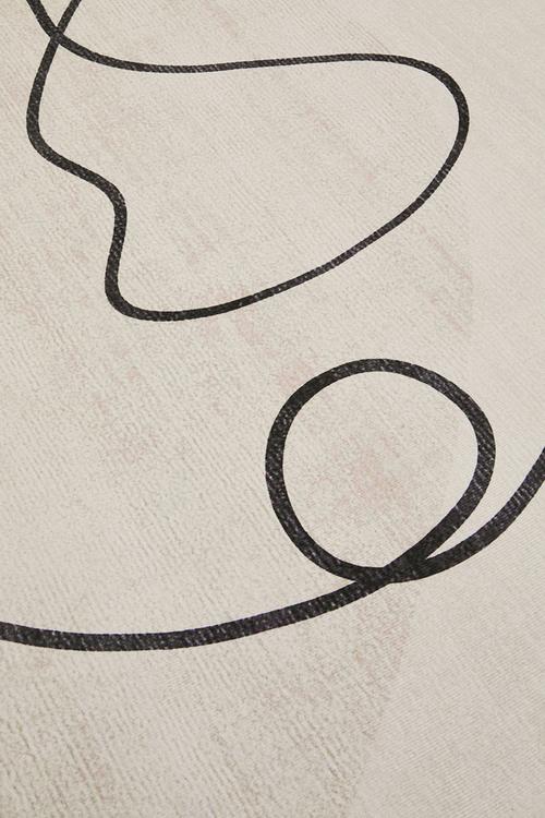 Line art rug - beige/grey