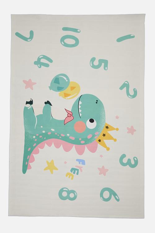 Numbers graphic rug - cream / dino