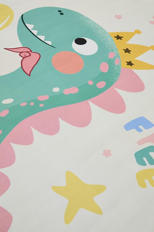 Numbers graphic rug - cream / dino