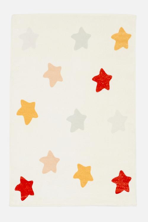 Star all-over-print rug - white