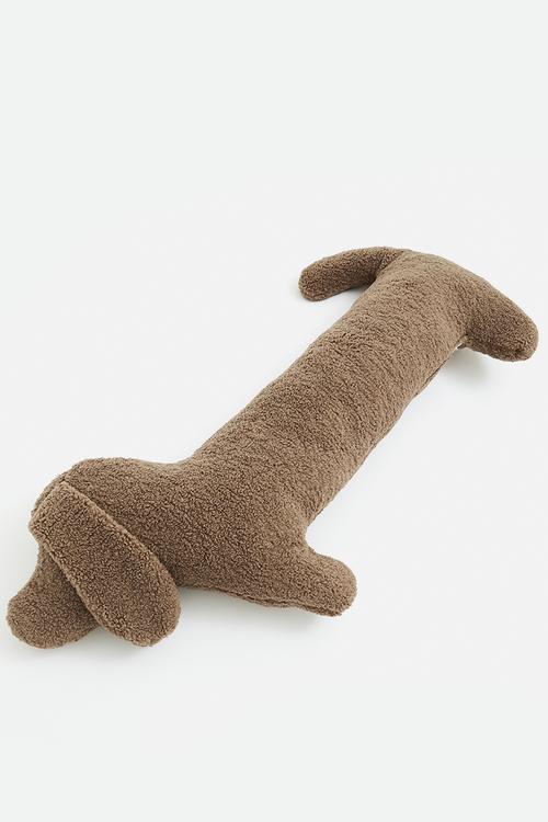 Daschund throw pillow - brown