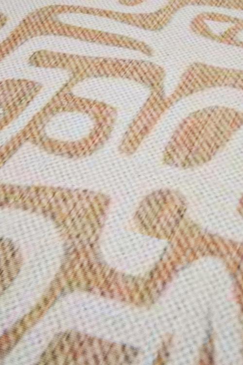 Contemporary abstract rug - tan/white