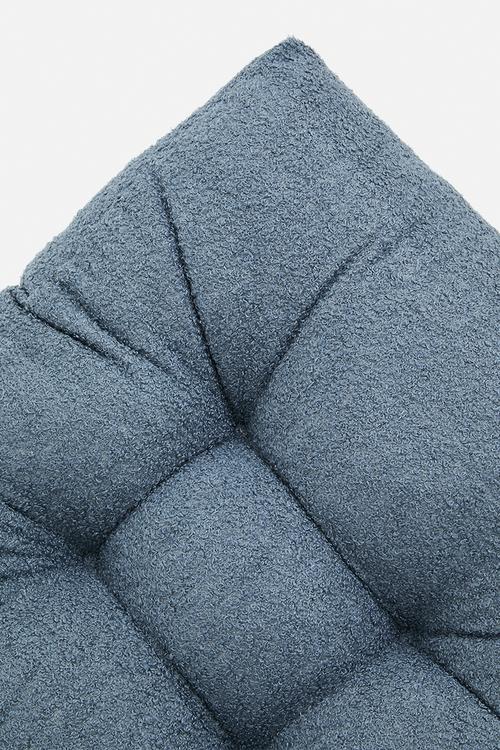 Boucle floor cushion - blue