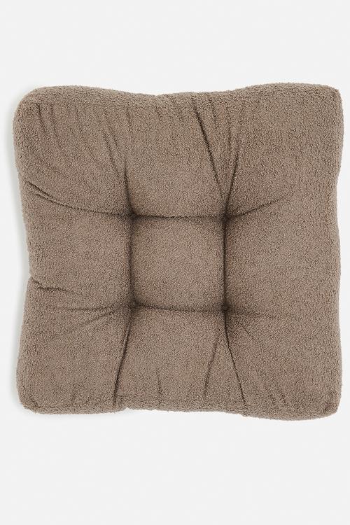Boucle floor cushion - brown