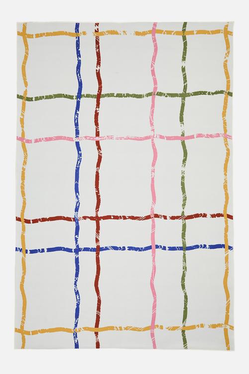 Hand-drawn striped rug - multi