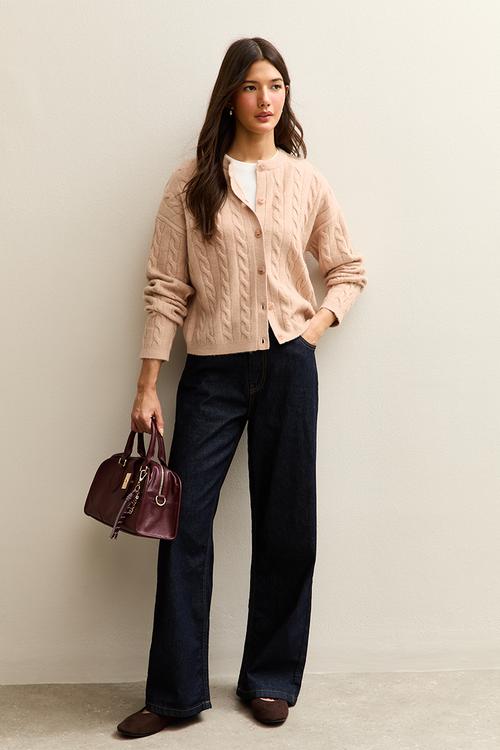 Cable cardigan - camel