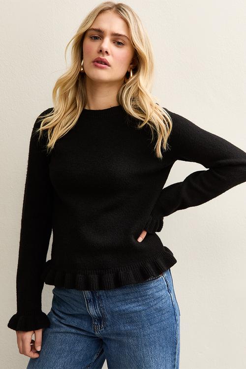 Ruffle jumper - black