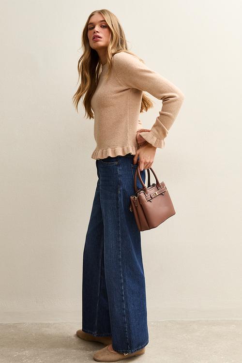 Ruffle jumper - camel